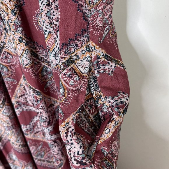 Knox Rose Boho Midi Dress Size XS Red Bohemian Peasant - Picture 7 of 12